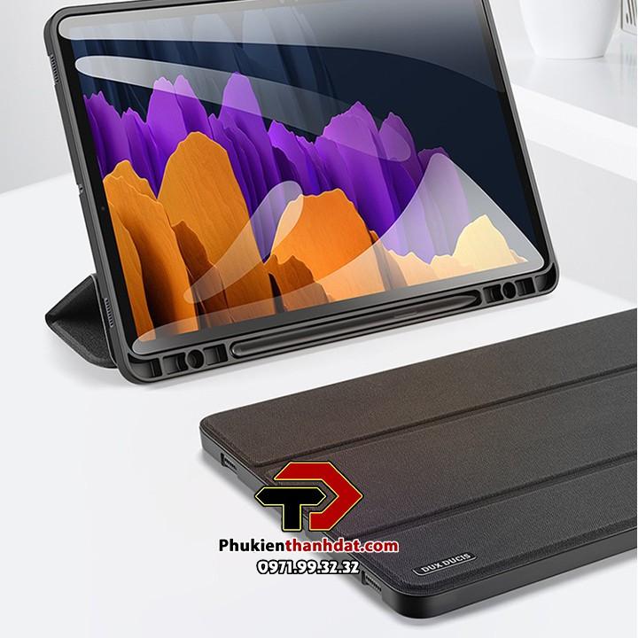 Bao da thông minh dành cho Samsung Tab S7, Tab S7+, Tab S7 FE, S8+ Plus, S8, S8 Ultra, S6 Lite P610/P615, S6 Lite 2022 Chính hãng Dux Ducis domo có khay đựng bút - Hàng Chính Hãng
