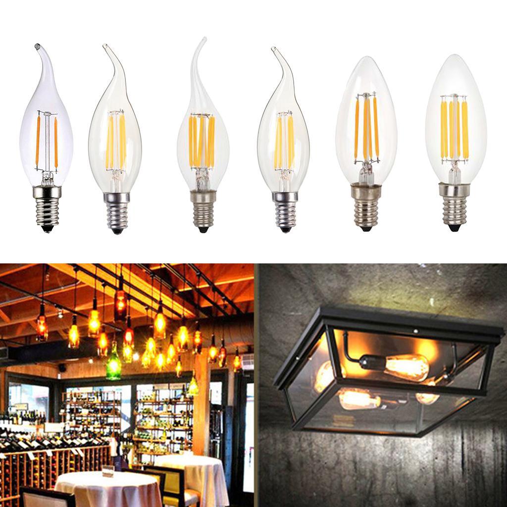 LED Filament Candle Light Bulb For Chandelier Ceiling Light A-Warm White 2W