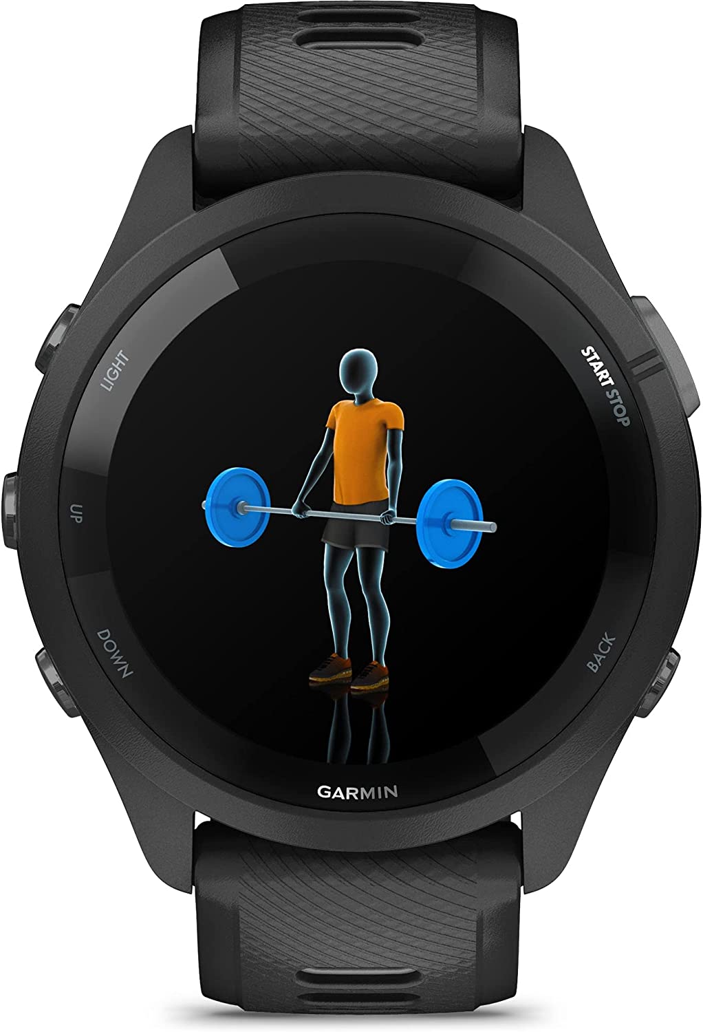 Đồng hồ Garmin Forerunner 265_Mới, hàng chính hãng - Black Bezel and Case with Black/Powder Gray Silicone Band