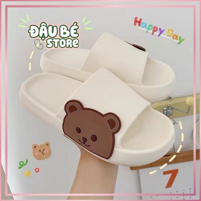 Dép lê nữ quai ngang đế bánh mì hình gấu Ulzzang xinh xắn - dép lê nữ sang chảnh,dép thời trang -DAUBE-D041