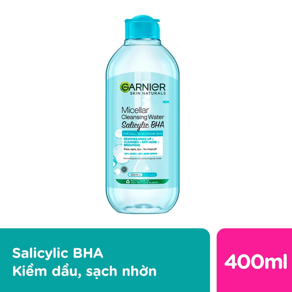 Nước Tẩy Trang Garnier Micellar Cleansing Water Salicylic BHA 400ml