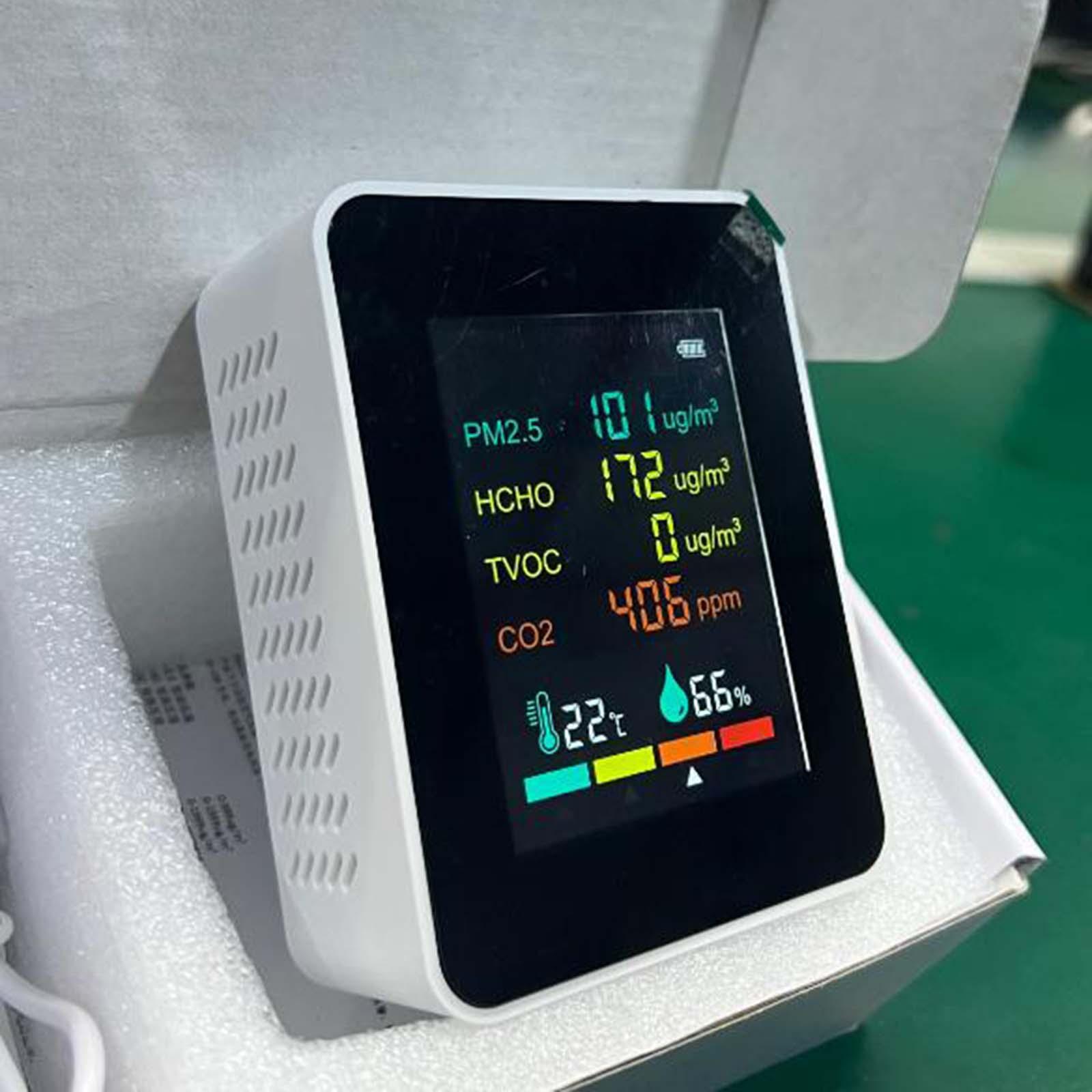 CO2 Temperature Humidity Monitor Humidity White