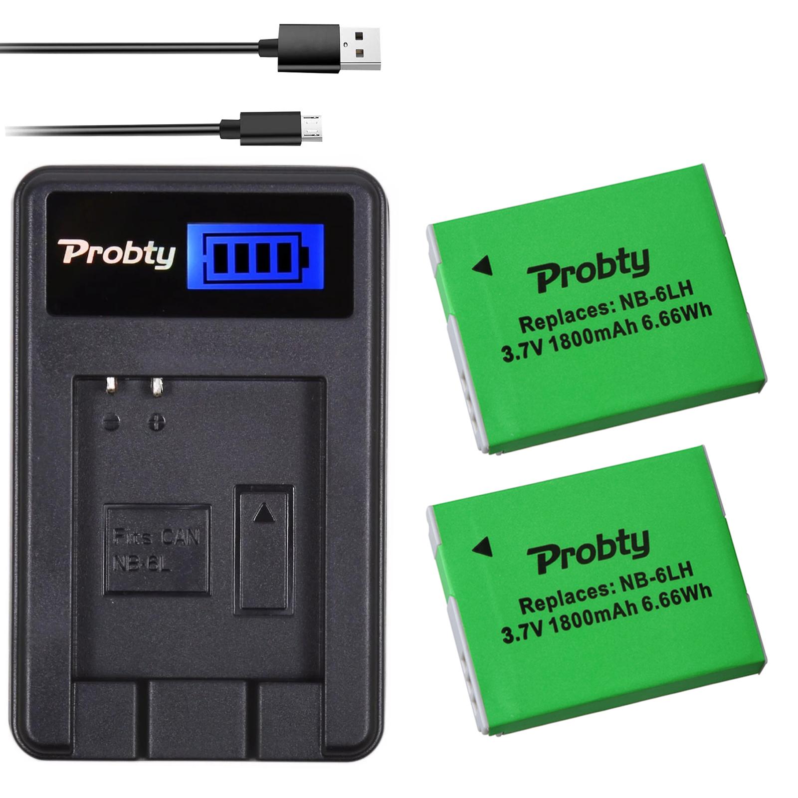 2x pin NB-6LH NB-6L + Bộ sạc máy ảnh Canon PowerShot D10 D20 D30 S95 SX260 SX280 SX540 SX700 SX710 HS Màu sắc: 4BatteryWithCharger