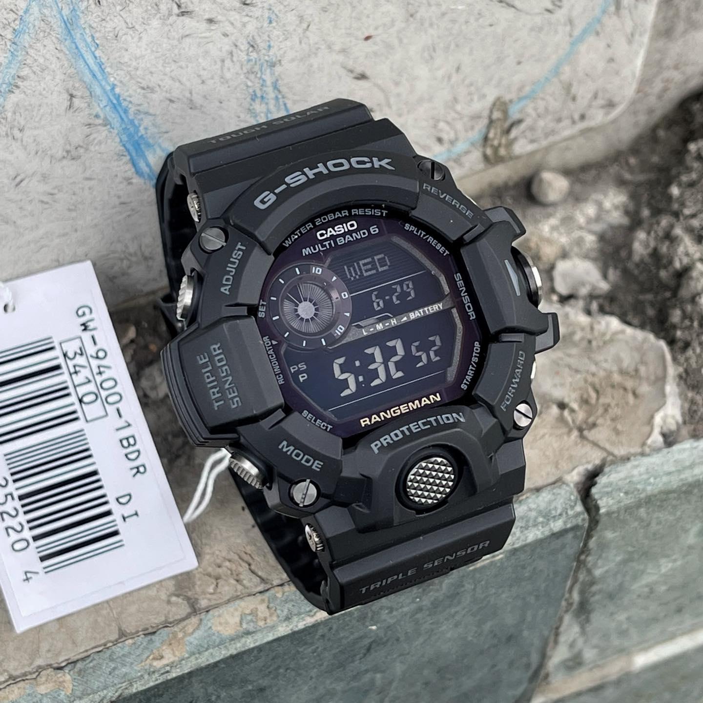 Đồng Hồ Nam Dây Nhựa Casio G-Shock GW-9400-1BDR Năng Lượng Mặt Trời | La Bàn | 3 Cảm Biến: Đo Nhiệt Độ, Đo Áp Suất, Đo Độ Cao | GW-9400-1B