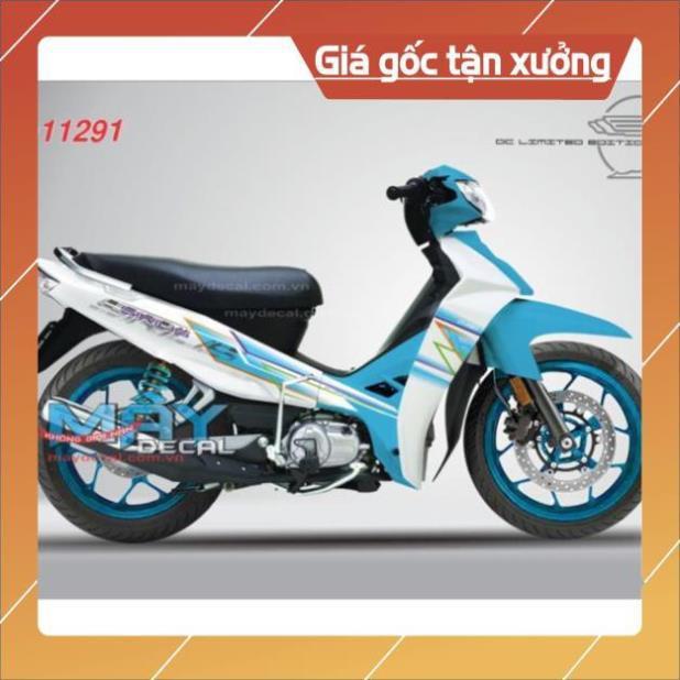 Tem rời sirius chỉ màu dán xe trắng
