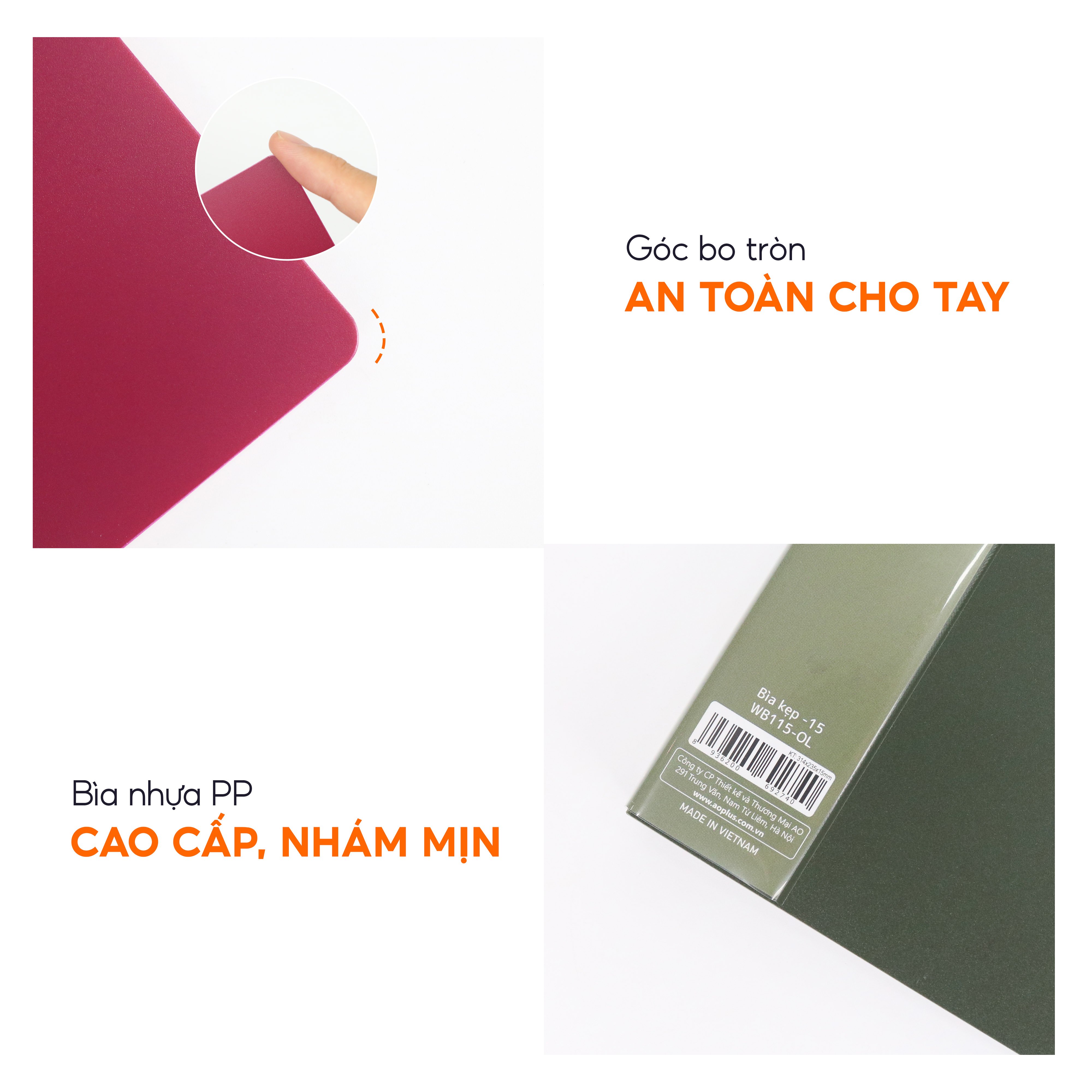 Bìa kẹp file tài liệu Switch OFF AO+, nhựa PP/A4, gáy 15mm