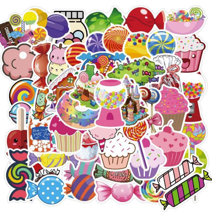 Sticker dán cao cấp KẸO MÀU SẮT Cực COOL ms#155