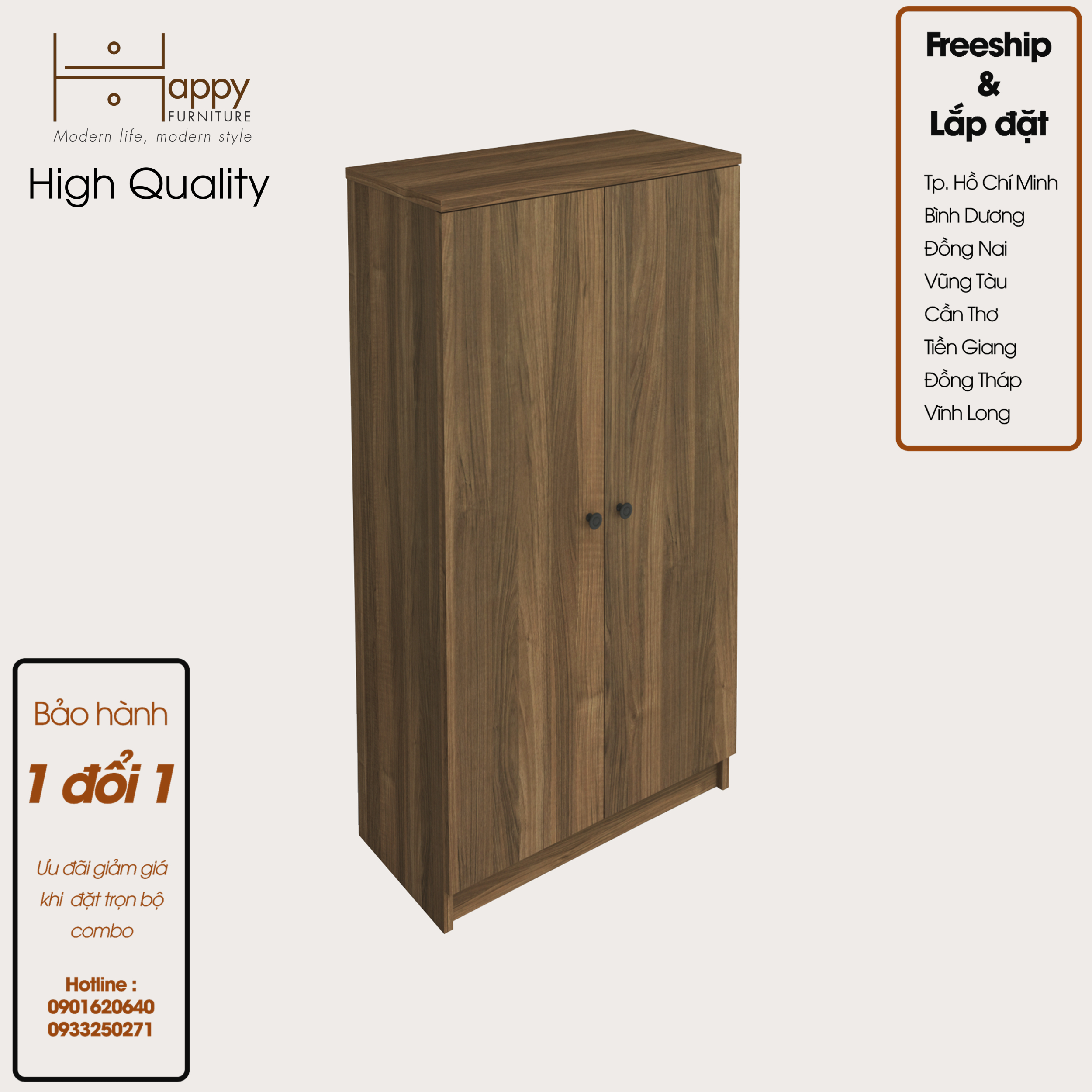 [Happy Home Furniture] CATY, kệ sách 3 tầng - 2 cửa mở,  60cm x 30cm x 109cm (DxRxC), KSA_003