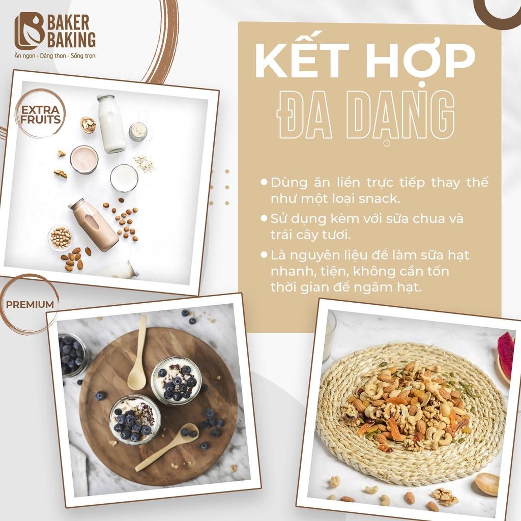 Hạt dinh dưỡng tổng hợp Mixed Nuts Baker Baking không đường có hoa quả khô bổ sung dinh dưỡng cho mẹ bầu 500g