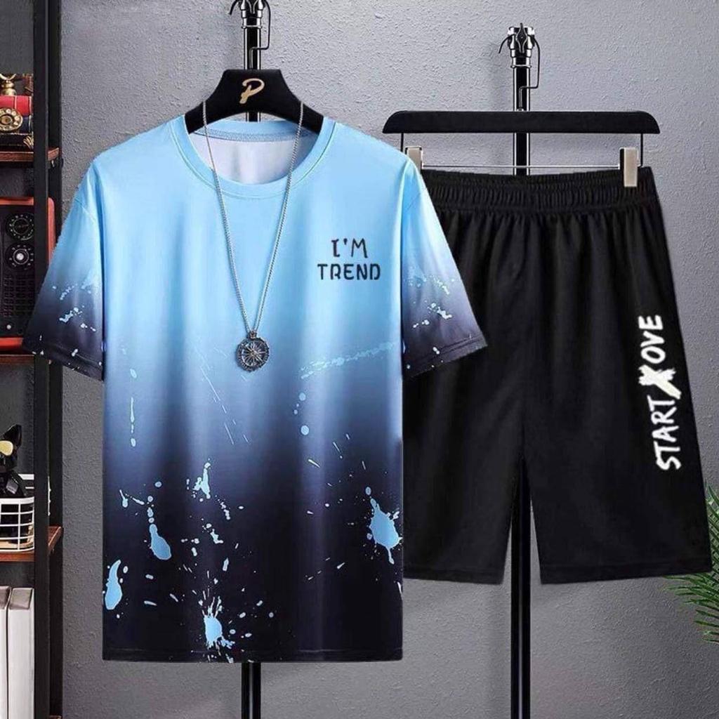 Bộ Đồ Nam Nữ Unisex Mùa Hè Ngắn Tay Cổ Tròn Họa Tiết Loang Vẩy Sơn Hot Trend Thời Trang Zenkonu QA NAM 1000104