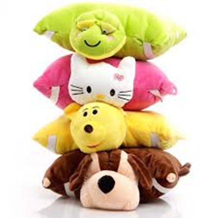 Gối Đi Xe Máy 1 & 2 Đầu Cho Bé Cỡ Lớn - Vải Nhung Cao Cấp : Nhiều Hình Thú Cho Bé Trai & Gái - Họa Tiết Ngẫu Nhiên