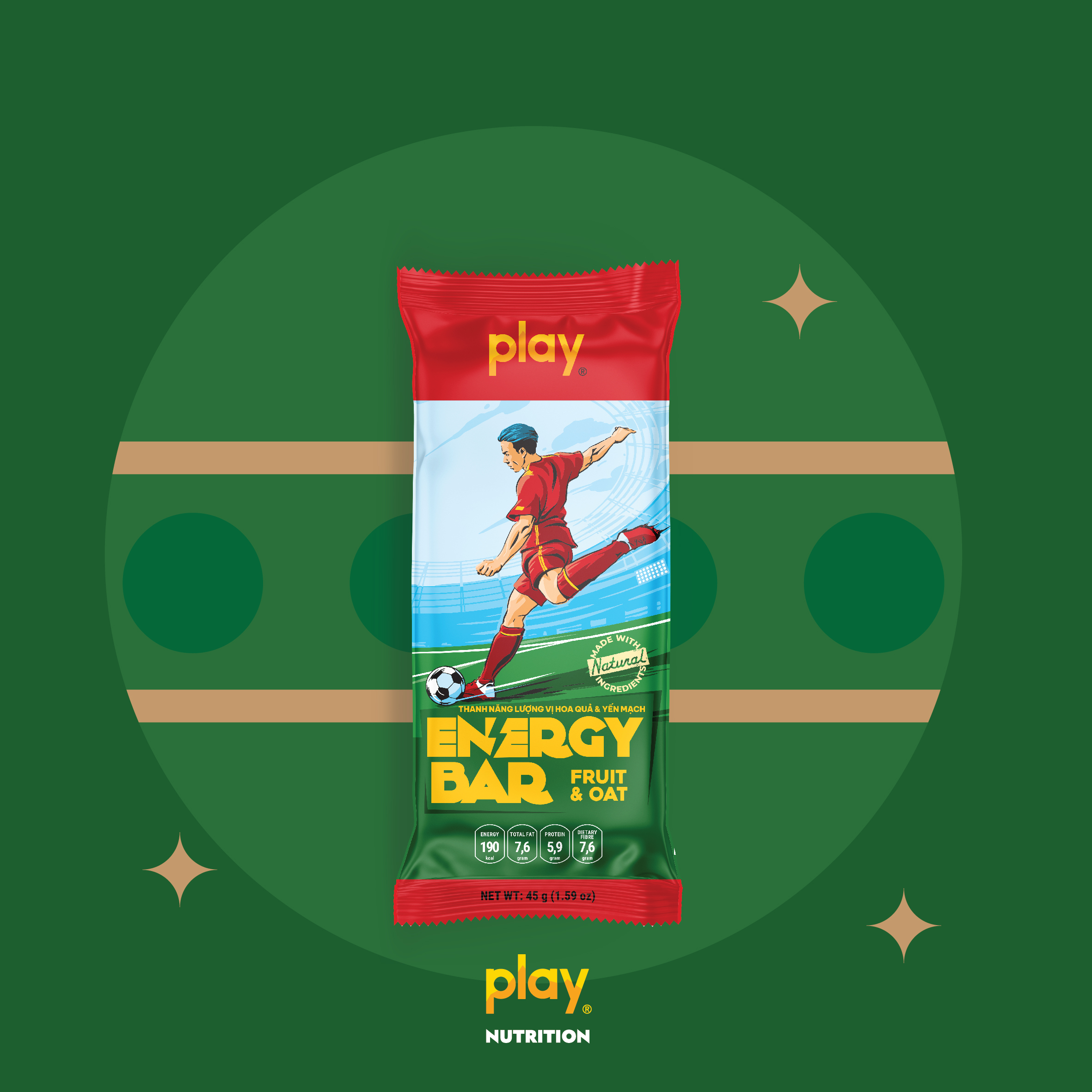 Hộp 12 thanh năng lượng PLAY 2.0 vị trái cây và yến mạch – Thanh ngũ cốc dinh dưỡng PLAY Energy Bar