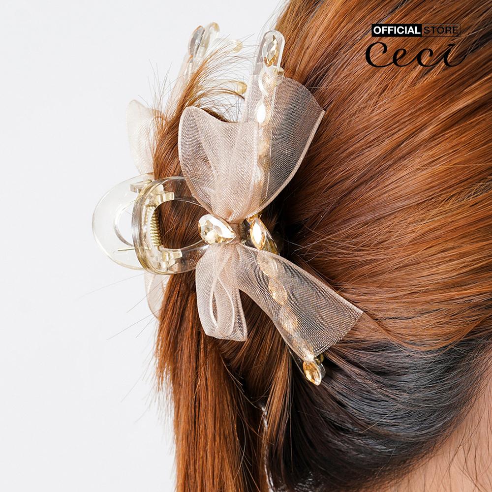 CECI - Kẹp tóc nữ đính đá phối chiếc nơ lớn thanh lịch CC6-01000099