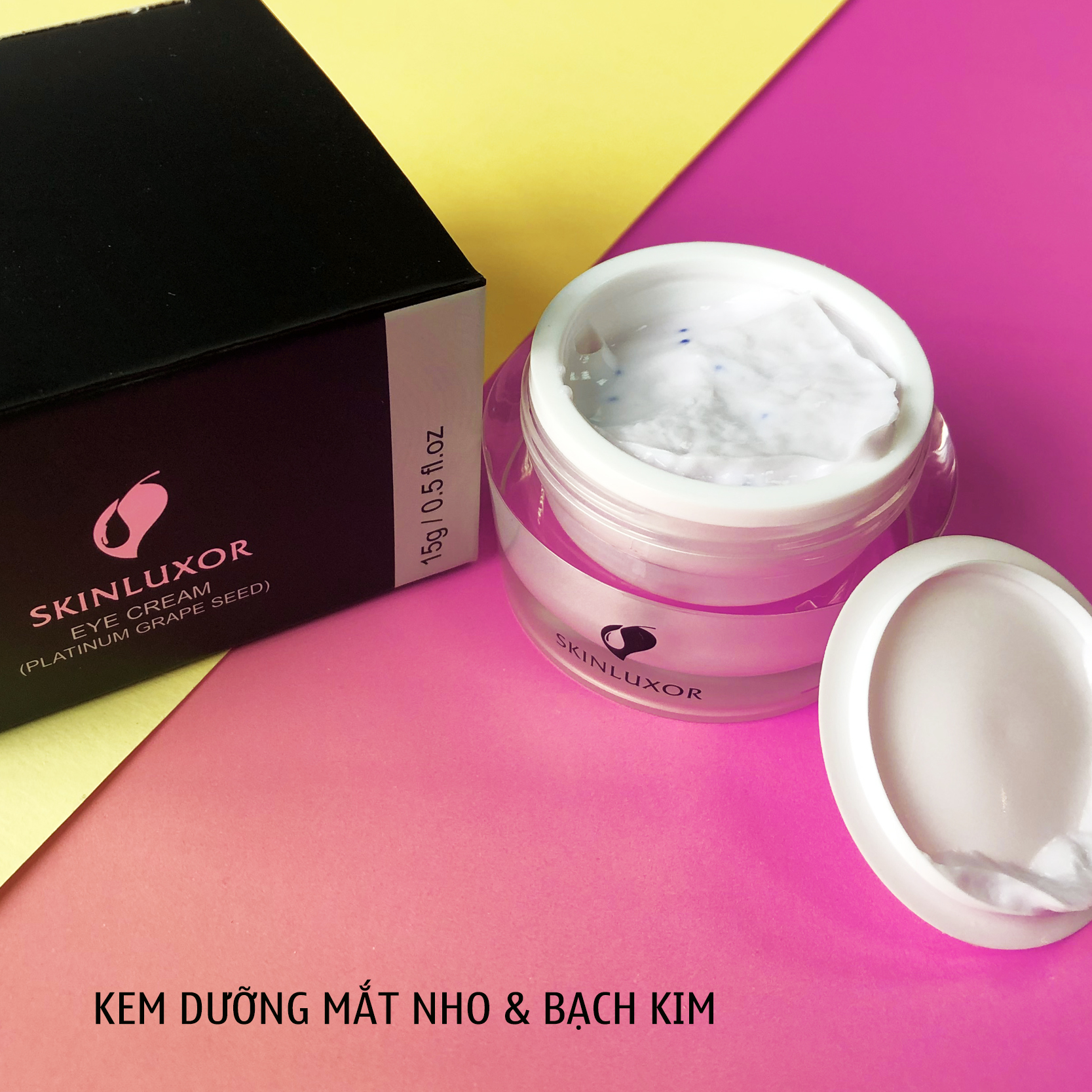 KEM DƯỠNG MẮT NHO &amp; BẠCH KIM SKINLUXOR EYE CREAM (PLATINUM GRAPE SEED) 15g