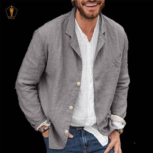 Áo Khoác Blazer Vest TRAZ Vải Lenin Mỏng 1, 2 lớp Thoáng Khí Màu Trơn Thời Trang Xuân Hè Cho Nam