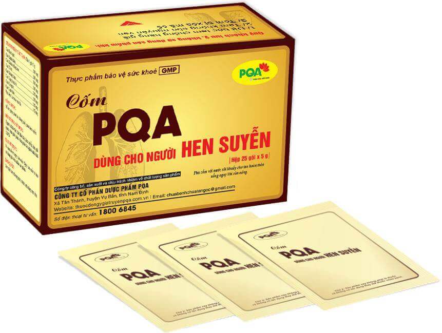 Cốm Hen Suyễn PQA Hỗ Trợ Giảm Ho Thông Phế Dùng Cho Người Bị Khó Thở, Viêm Phế Quản Hộp 25 Gói
