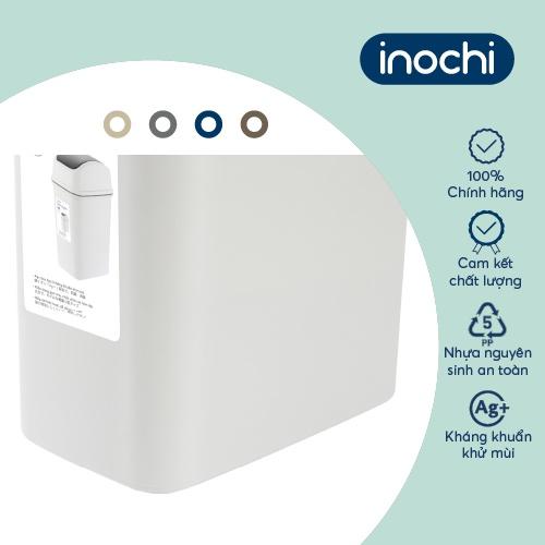 Thùng rác nắp lật Inochi - Hiro 15L (kèm ruột) Thân Trắng kem + Nắp Ghi sữa/ Xanh chàm/ Nâu café/ Be sữa