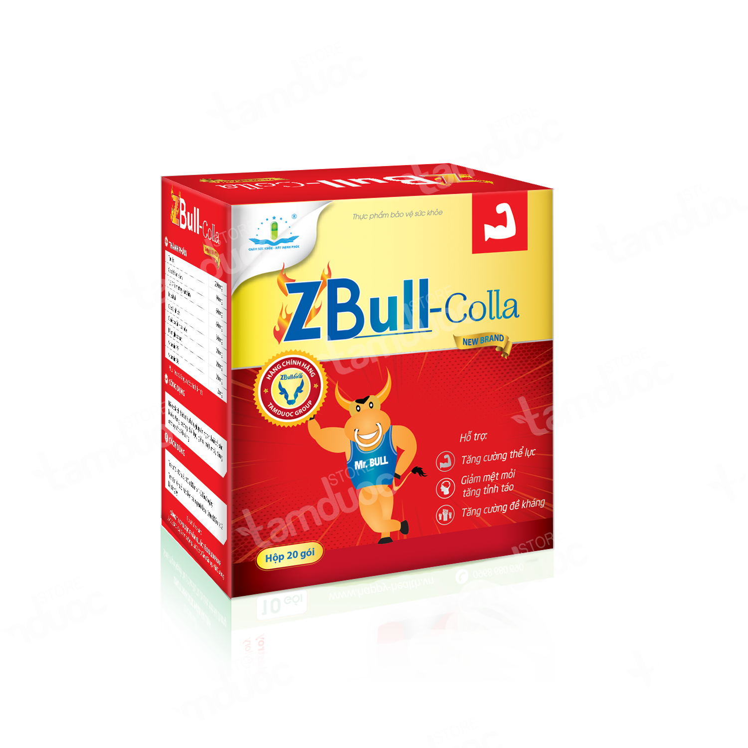 Zbull Colla Dung Dịch Tăng Lực, Hỗ Trợ Giảm Căng Thẳng, Mệt Mỏi, Bồi Bổ Sức Khỏe, Tăng Sức Đề Kháng (Hộp 30 gói)