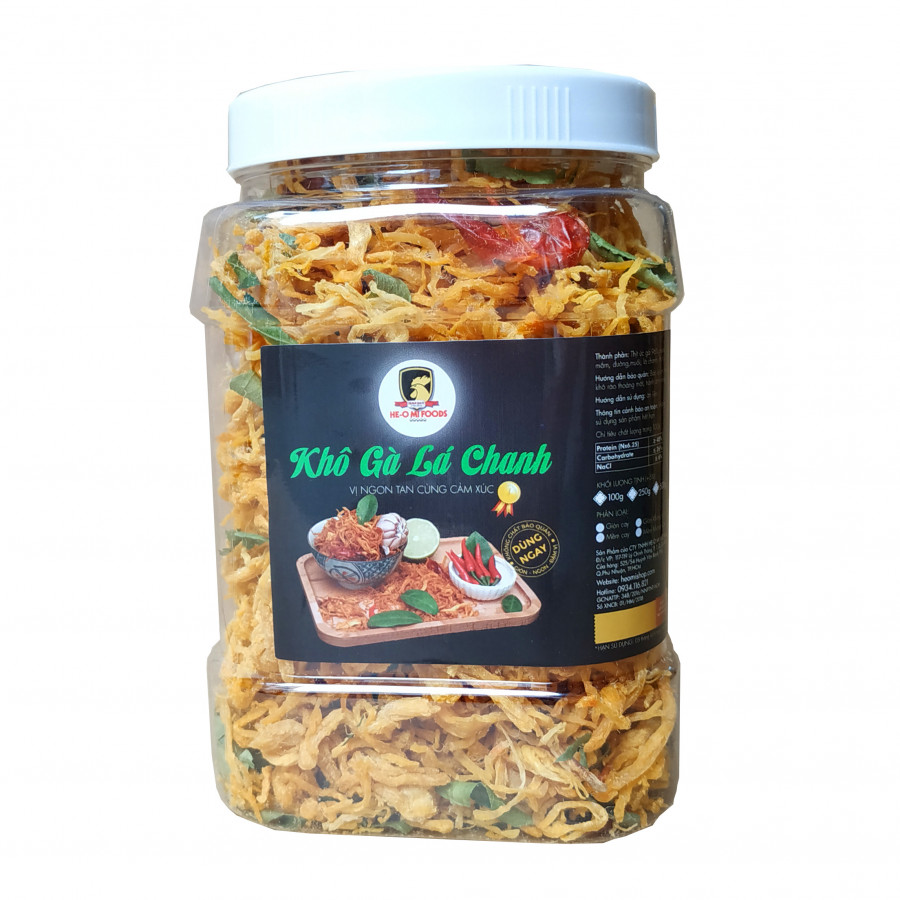 Khô gà lá chanh mềm cay Heo Mi 500g