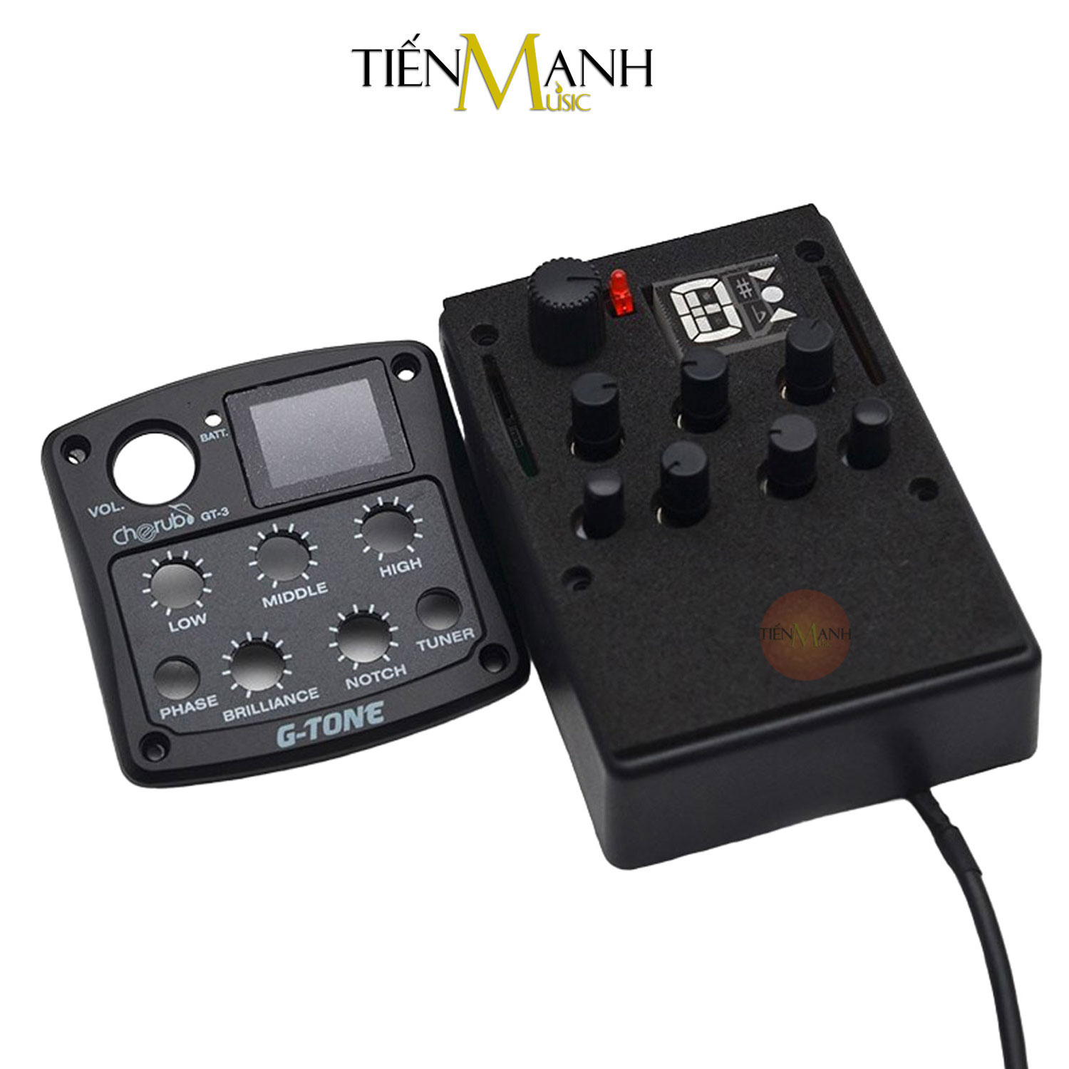 EQ Cherub GT3 Cho Đàn Guitar Acoustic Preamp Pickup Thiết Bị Thu Chỉnh Âm G-Tone GT-3 Hàng Chính Hãng - Kèm Móng Gẩy DreamMaker