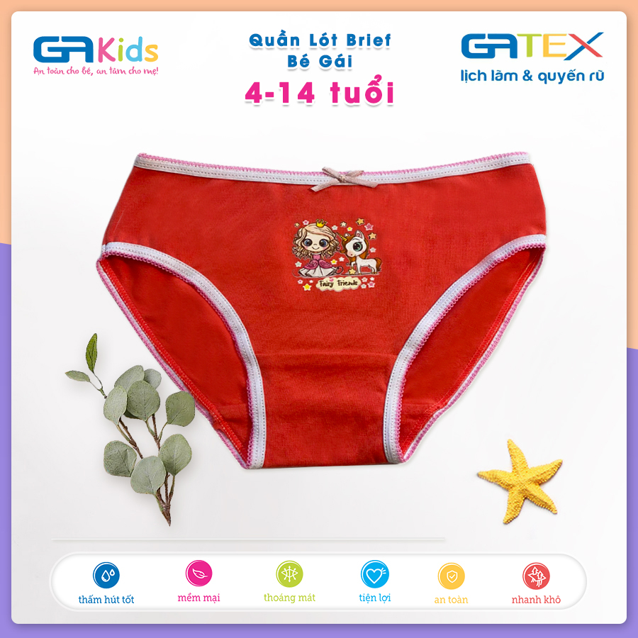 Set 3 Quần Lót Brief Cho Bé Gái GAKIDS - Cotton Cao Cấp, Sự dễ thương và thoải mái