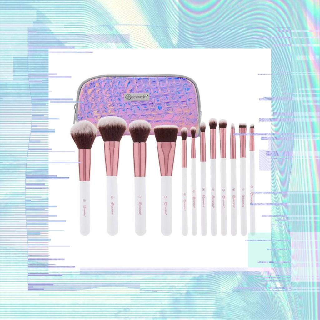 Bộ Cọ Trang Điểm 12 Cây Bh Cosmetics Quartz 12 Piece Brush Set With Cosmetic Case