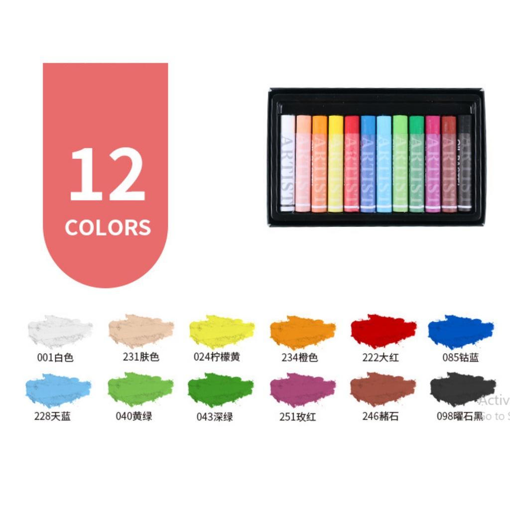 Màu sáp dầu Giorgione 12/24 màu soft oil pastels vẽ tranh chuyên nghiệp