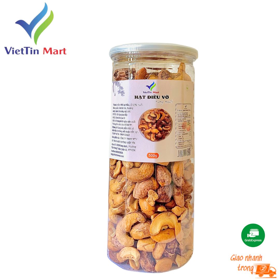 Hạt Điều Rang Muối Hàng Vỡ Viettin Mart 500g