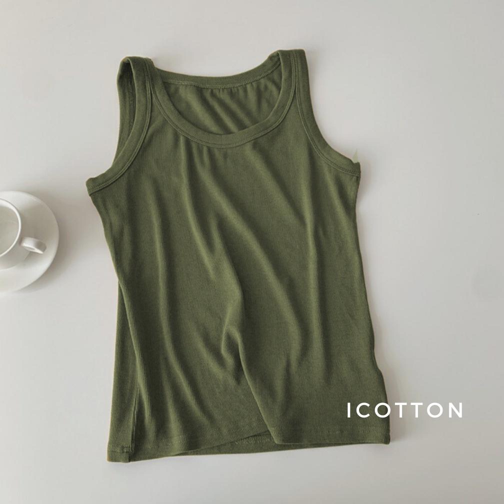 Áo ba lỗ nữ ️ICOTTON️ Áo tanktop khoét vai chất liệu thun tăm mặc mềm mịn mát