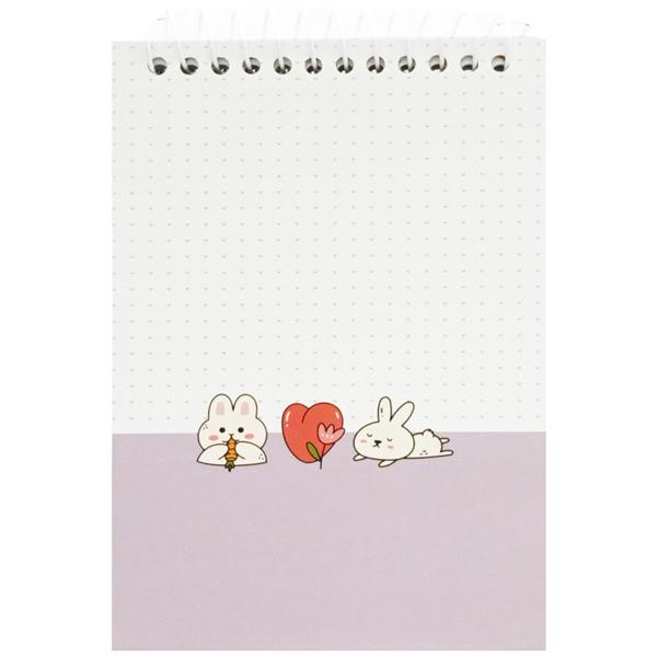 Sổ Lò Xo Teen Không Kẻ Có Chấm 80gsm - Cute Animals - The Sun 04 - Màu Tím