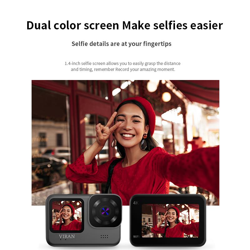 Máy ảnh hành động chống lắc 4K/60fps WiFi V9 với màn hình điều khiển từ xa Trò chơi bảo vệ rộng góc Go Drive Recorder Pro Recorder