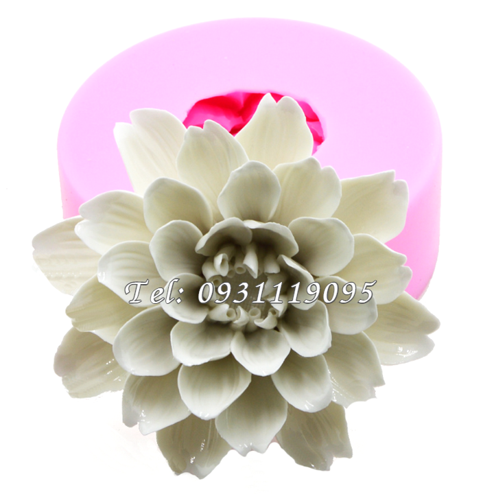 Khuôn silicon làm rau câu hoa cúc 3 tầng đại đóa – Loại 11 cm - Mã số 1384