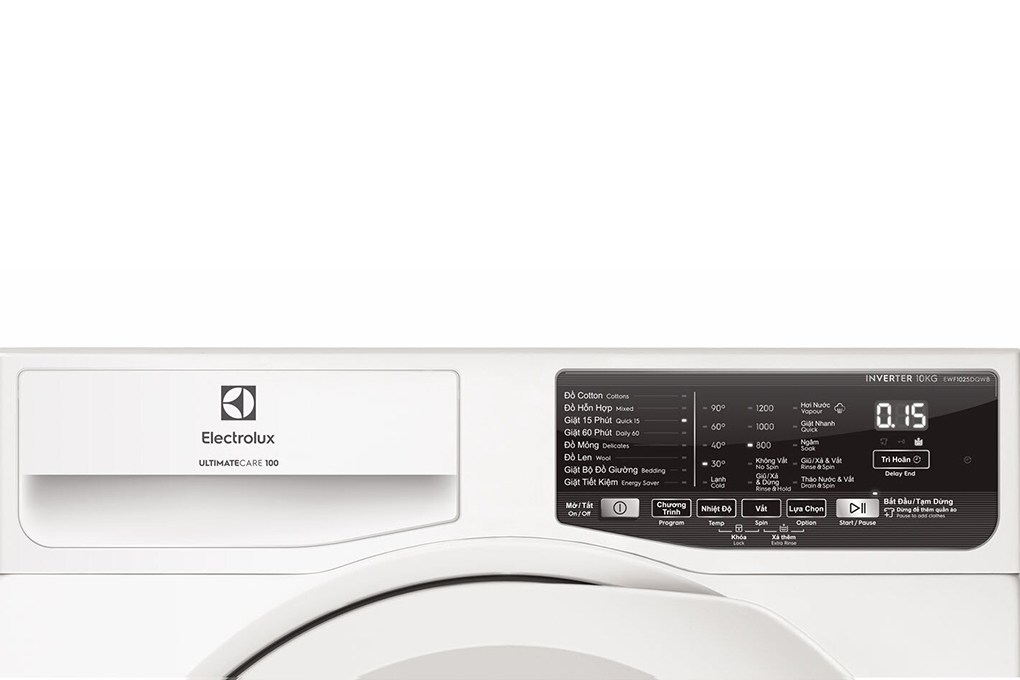 Máy giặt Electrolux Inverter 10 kg EWF1025DQWB - Hàng chính hãng - Giao HCM và 1 số tỉnh thành