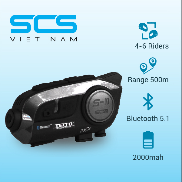 HÀNG CHÍNH HÃNG - Tai nghe mũ bảo hiểm mô tô phượt SCS Bluetooth helmet Camera 2k Intercom SCS S-11