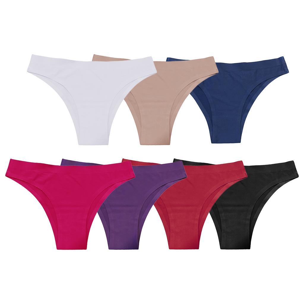 Women Ice Silk G-string Briefs Panties Seamless Thong Lingerie Underwear Knicker