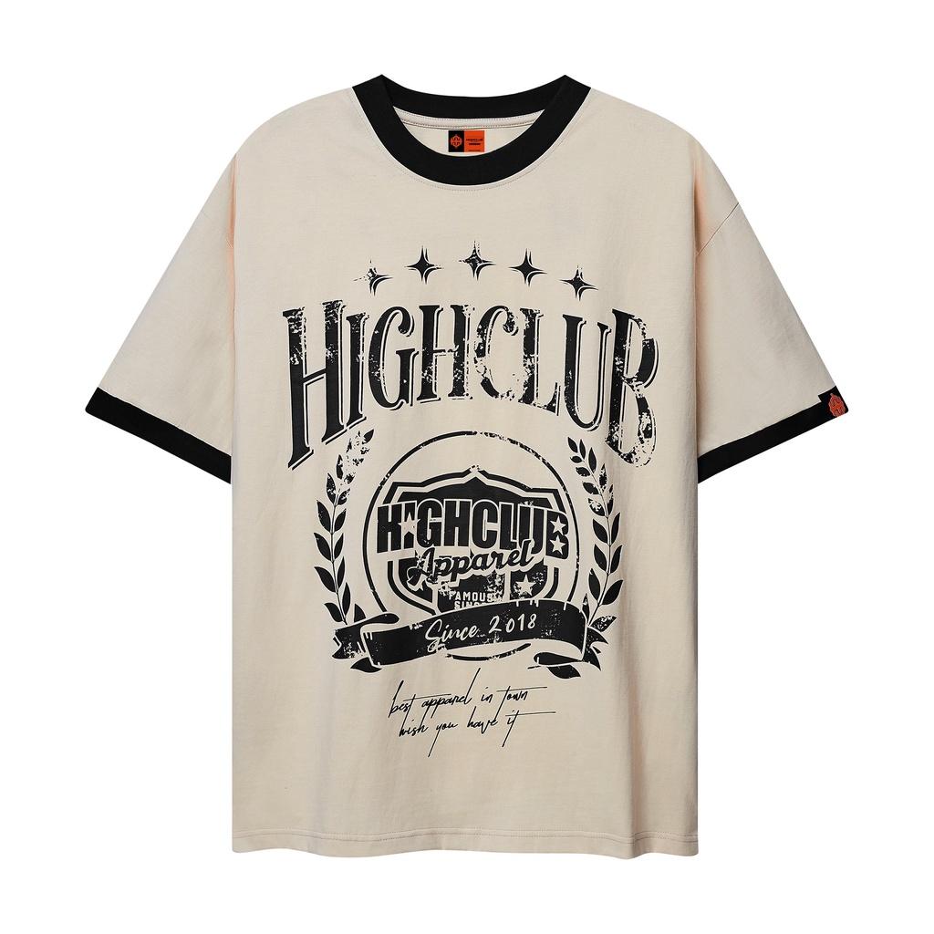 Áo Thun BADGE Tay Lỡ Unisex Nam/Nữ Kem/Đen/Nâu/Xanh Lá/Trắng/Đỏ Cổ Tròn - HIGHCLUB