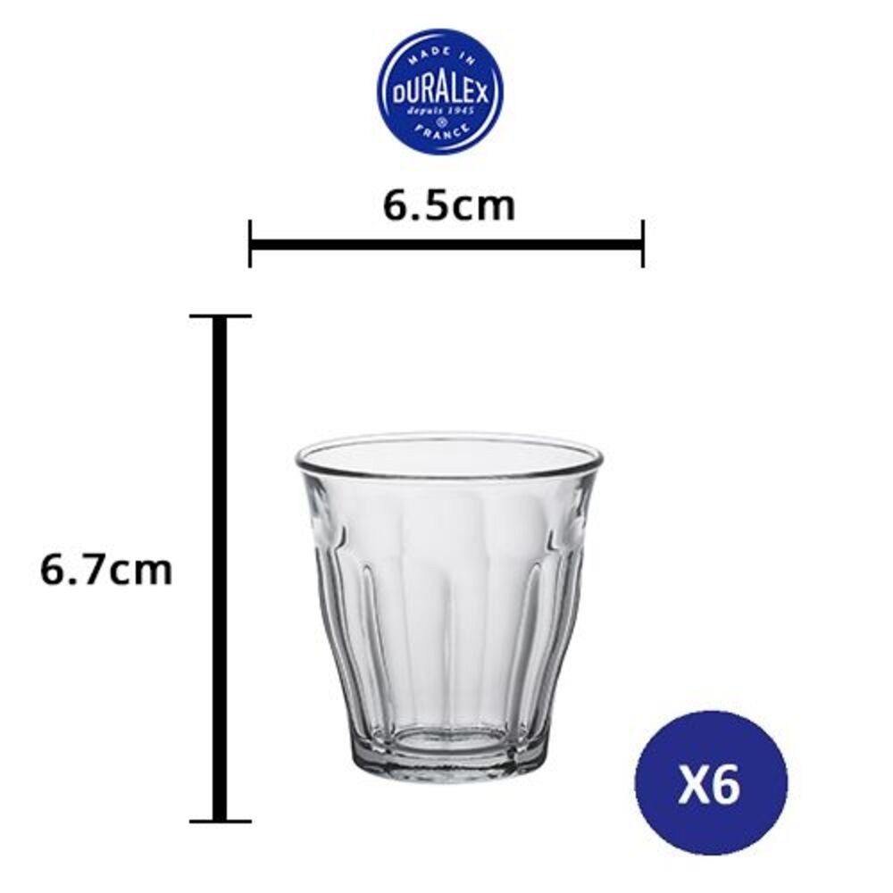Bộ 6 ly D1029A Duralex - Picardie Trong Clear 360ml Thủy tinh cường lực cao cấp Pháp