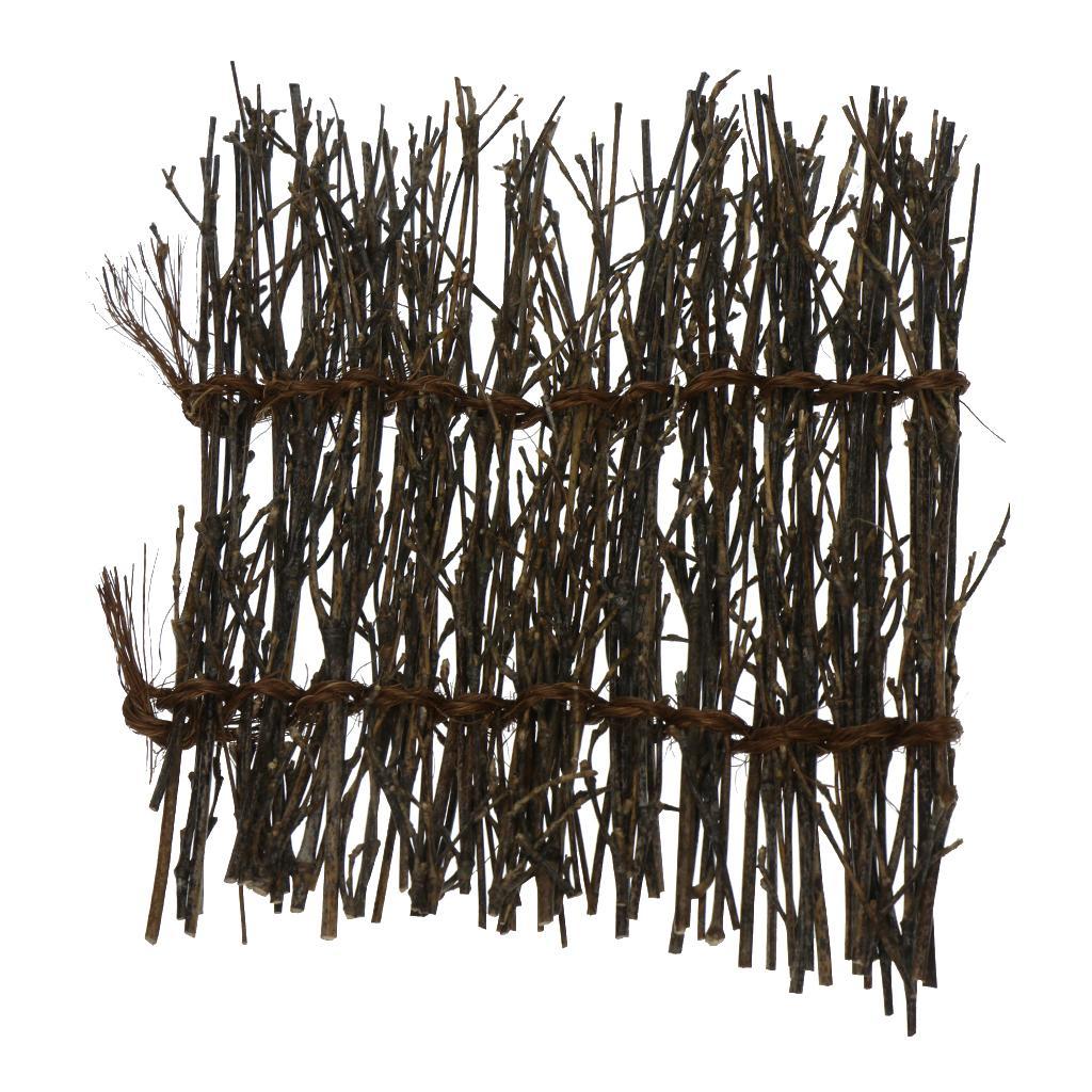 2X Garden   Divider Border Bamboo Slat Reed Brushwood Roll 30x11cm