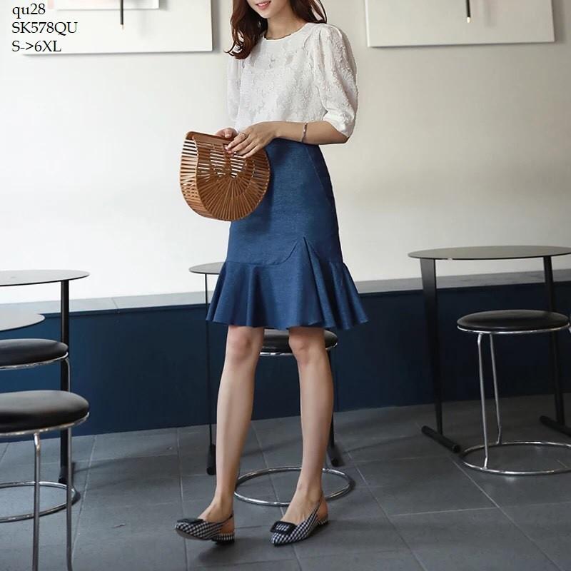 SK470 CHÂN VÁY DENIM ĐUÔI CÁ