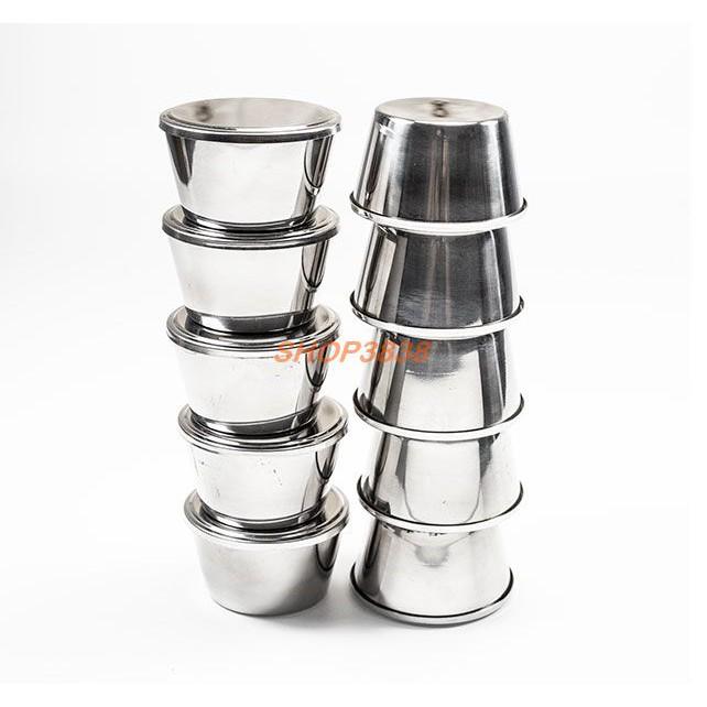 Combo 20 Khuôn Làm Bánh Flan Có Nắp Inox 304 Tặng 40 Khuôn Nhựa