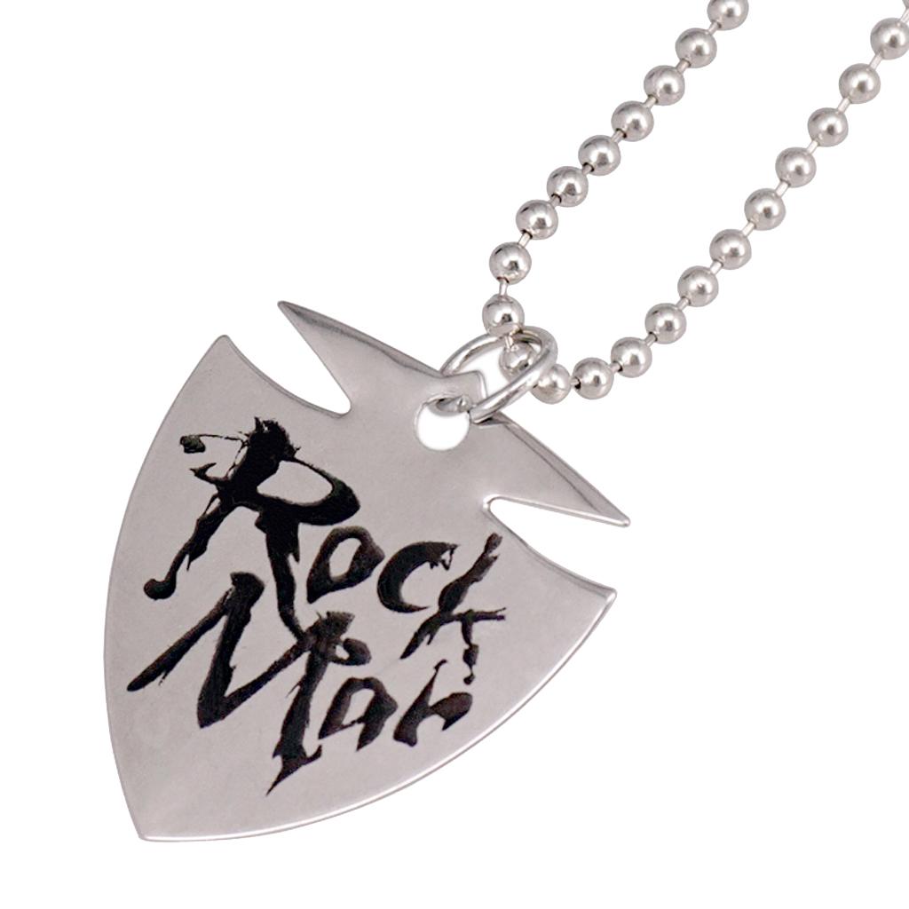 Đàn Guitar Plectrums Bass Guitar Cổ Điển Thép Không Gỉ Cốt Vòng Cổ Mặt Dây Chuyền Chọn