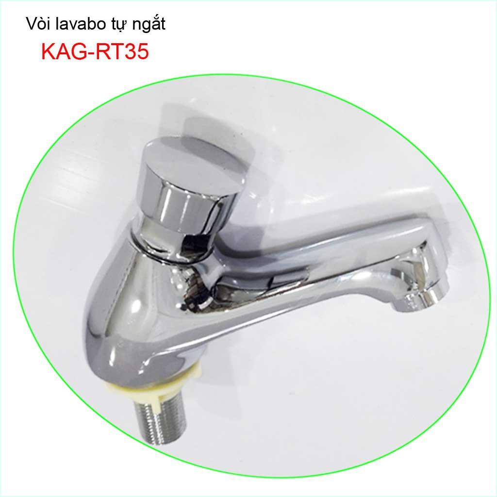 Vòi lavabo tự ngắt nước KAG-RT35, Vòi bán tự động, vòi ấn tay tự động tiêt kiệm nước tốt sử dụng tốt