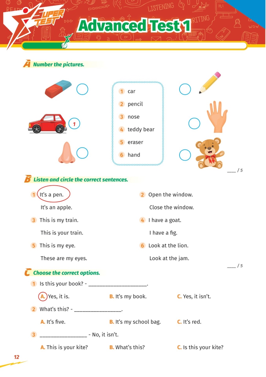 Super Test - Đề Kiểm Tra Nhanh Tiếng Anh Cho Học Sinh Lớp 2_MEGA