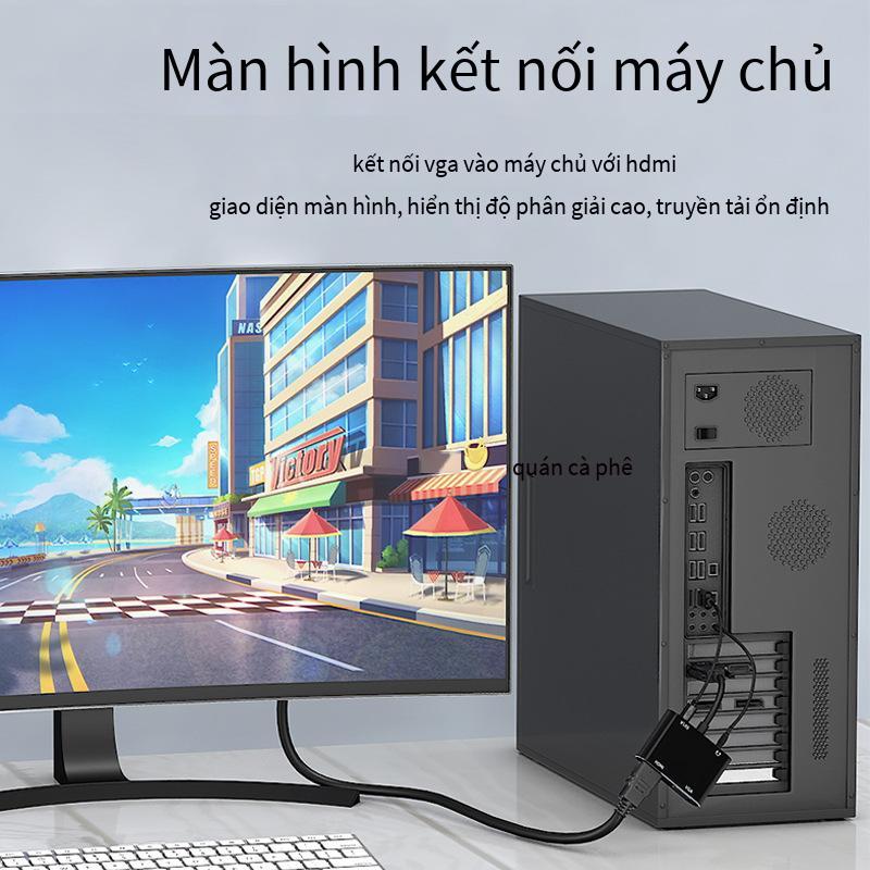 Bộ chuyển đổi độ nét cao VGA sang HDMI kiểu mới nhất Cáp chuyển đổi VGA sang HDMI + VGA với màn hình hiển thị kép âm thanh