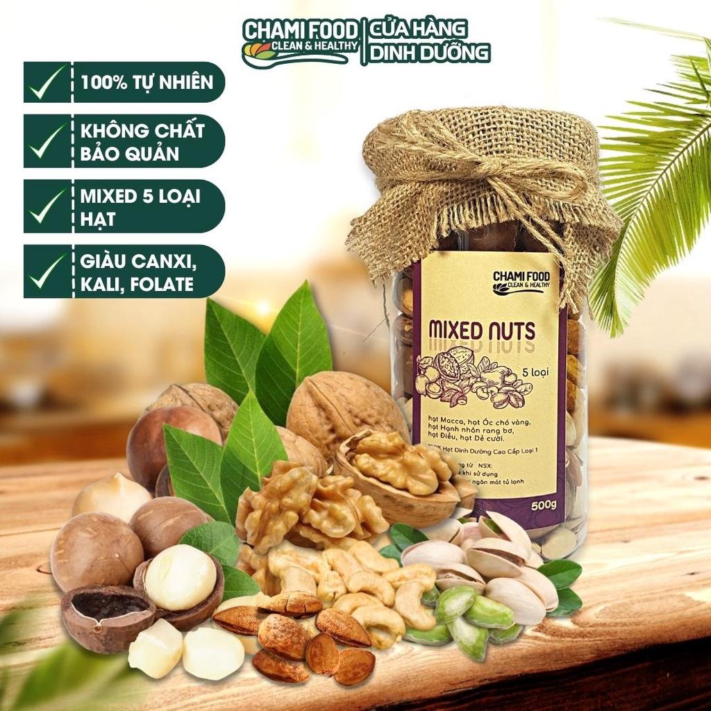 Hạt dinh dưỡng Mix Chami Food 5 Loại Siêu Hạt 500G Loại 1 Granola Ăn Kiêng Ngũ Cốc Giảm Cân Tốt Cho Eat Clean