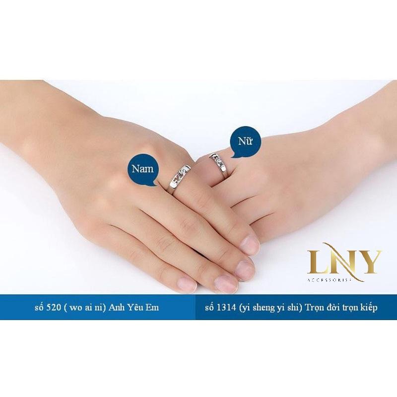 Nhẫn cặp nam nữ thời trang hàn quốc nhẫn có thể điều chỉnh tình yêu nhẫn cặp đôi tình yêu
