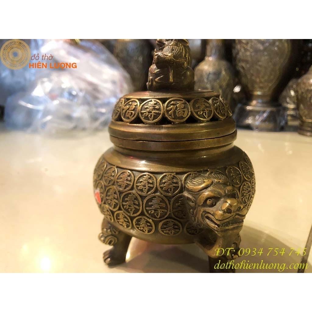 Lư Xông Trầm Chữ Phúc Bằng Đồng