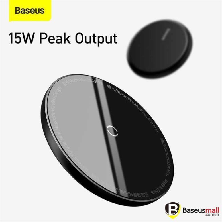 Đế sạc không dây nam châm Baseus Simple Mini Magnetic Wireless Charger - Hàng chính hãng