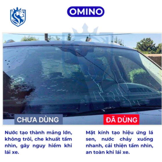Xịt nano chống bám nước M97 OMINO Mr Ô Tô phủ kính xe, gương chiếu hậu, tạo hiệu ứng cánh sen - chống xước và bám bụi.