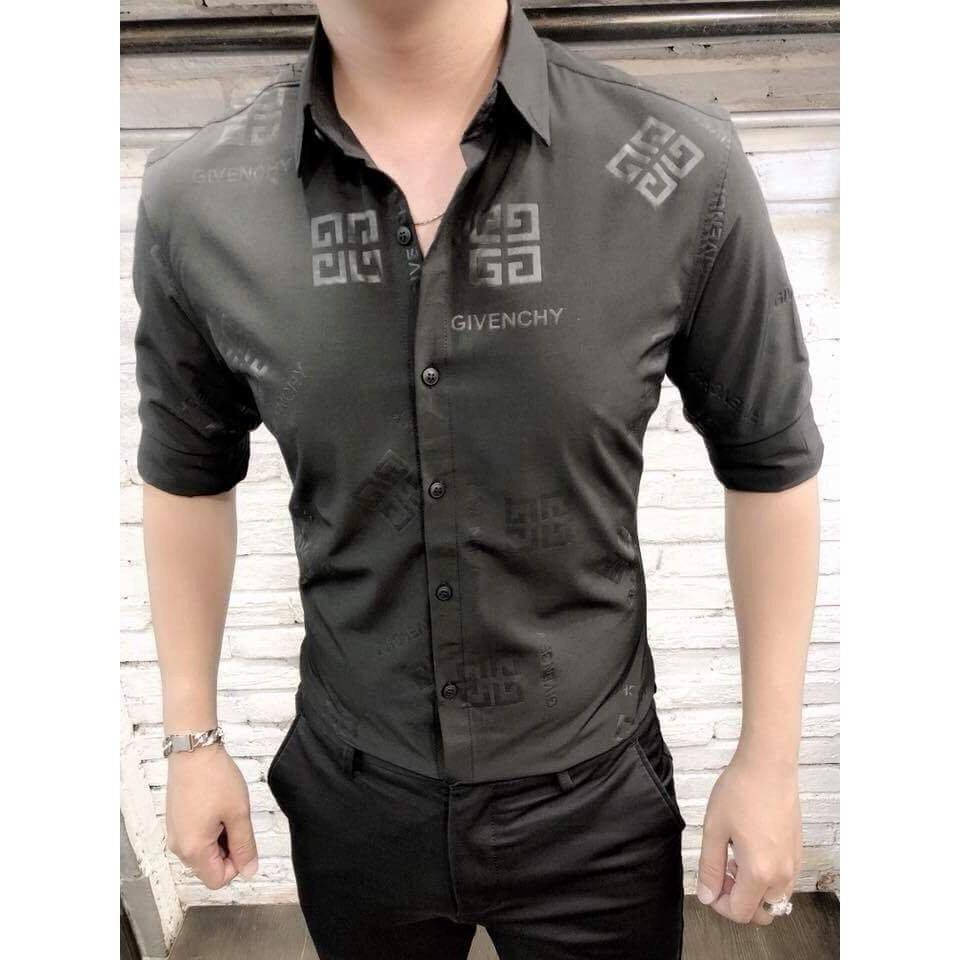 Áo sơ mi tay dài vải kate co giãn